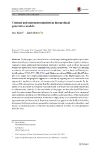Content and Misrepresentation in Hierarchical Generative Models