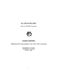 Effective from the Academic Year 2011-2012 Onwards