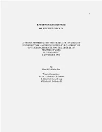 I RESOURCE-USE SYSTEMS of ANCIENT CHAMPA a THESIS