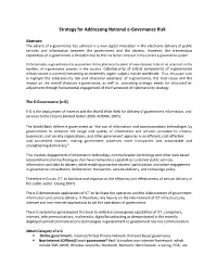 Strategy for Addressing National E-Governance Risk