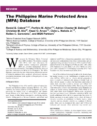 The Philippine Marine Protected Area (MPA) Database