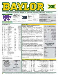 2018-2019 Lady Bears Basketball Game Notes • @Baylorwbb @Baylorwbb @Baylorwbb Baylorbears.Com GAME NO