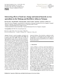 Interacting Effects of Land-Use Change and Natural Hazards on Rice Agriculture in the Mekong and Red River Deltas in Vietnam