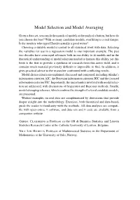 Model Selection and Model Averaging