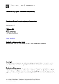 Rotational Glitches in Radio Pulsars and Magnetars