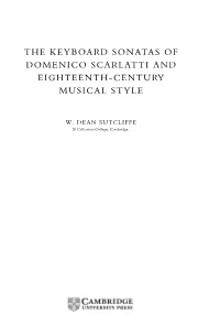 The Keyboad Sonatas of Domenico Scalatti and Eighteenth-Centuy Musical Style