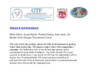 Vitamin K and Thrombosis