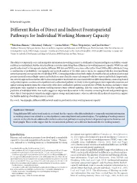 Different Roles of Direct and Indirect Frontoparietal Pathways for Individual Working Memory Capacity