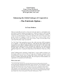 Enhancing the Global Linkages of Cooperatives: the Fairtrade Option