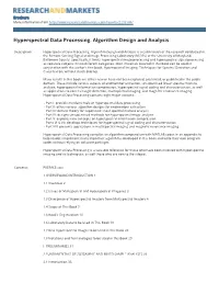 Hyperspectral Data Processing. Algorithm Design and Analysis