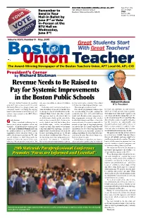 Revenue Needs to Be Raised to Pay for Systemic Improvements in the Boston Public Schools Richard Stutman (Ed