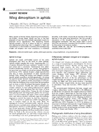 Wing Dimorphism in Aphids