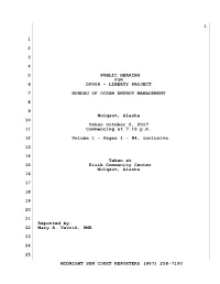 1 1 2 3 4 5 Public Hearing for 6 Dp005
