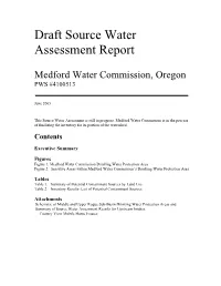 Draft Source Water Assessment Report