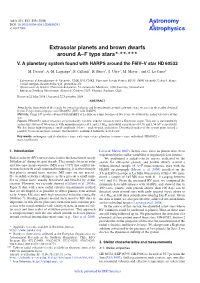 Extrasolar Planets and Brown Dwarfs Around A–F Type Stars�,��,��� V