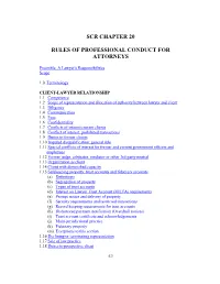 Scr Chapter 20 Rules of Professional Conduct for Attorneys