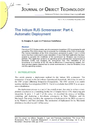 The Initium RJS Screensaver: Part 4, Automatic Deployment