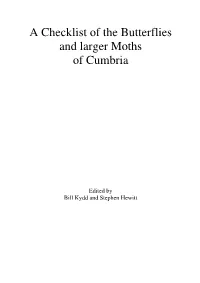 Checklist of Cumbrian Lepidoptera (2000)