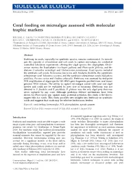 Coral Feeding on Microalgae Assessed with Molecular Trophic Markers