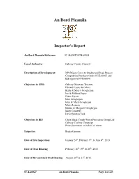 Inspectors Report