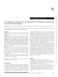 Low-Glycemic Index Diets As an Intervention for Diabetes: a Systematic Review and Meta-Analysis