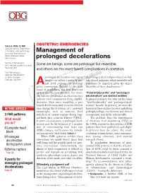 Management of Prolonged Decelerations ▲