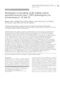 NF1) Pseudogenes on Chromosomes 2, 14 and 22