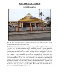 PURI RAILWAY STATION 1.Brief Description
