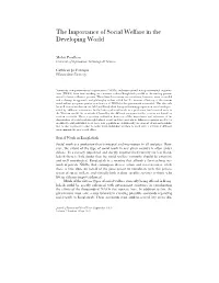 The Importance of Social Welfare in the Developing World