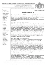H Zagreb, October 22, 2012 SUMMARY REPORT No. 12