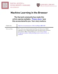 Machine Learning in the Browser
