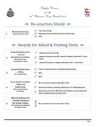Re-Enactors Shield Awards for Allied & Visiting Units