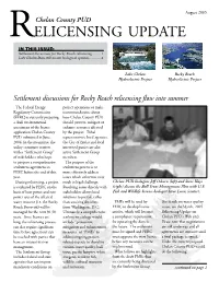 Relicensing Update in This Issue: Settlement Discussions for Rocky Reach Relicensing