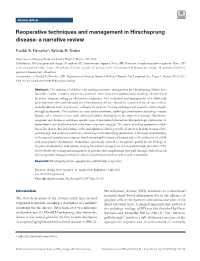 Reoperative Techniques and Management in Hirschsprung Disease: a Narrative Review