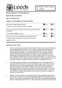 Report of Director of City Development Report To
