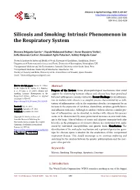 Silicosis and Smoking: Intrinsic Phenomenon in the Respiratory System