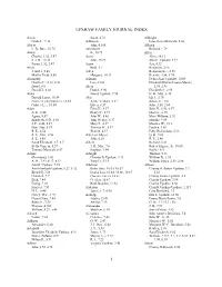 C:\Myfiles\Upshawjournal\Index TEMP.Wpd