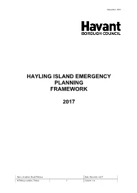 Hayling Island Emergency Planning Framework 2017