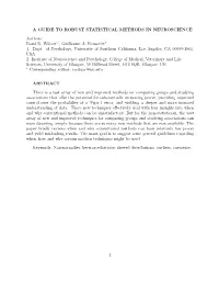 A Guide to Robust Statistical Methods in Neuroscience