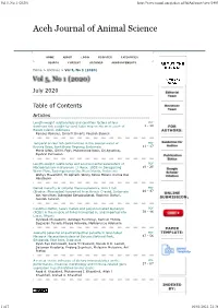 Aceh Journal of Animal Science
