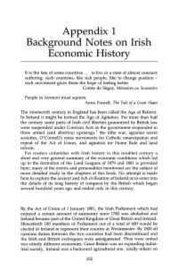 Appendix 1 Background Notes on Irish Economic History