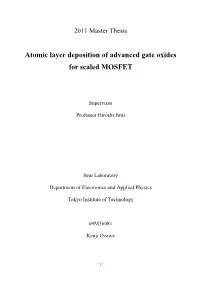 Atomic Layer Deposition of Advanced Gate Oxides for Scaled MOSFET