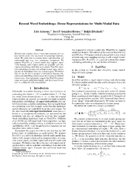 Beyond Word Embeddings: Dense Representations for Multi-Modal Data