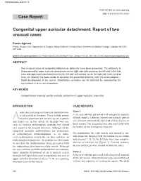 Congenital Upper Auricular Detachment: Report of Two Unusual Cases