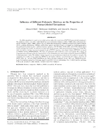 Influence of Different Polymeric Matrices on the Properties of Pentaerythritol Tetranitrate