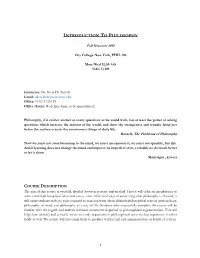 Introduction to Philosophy