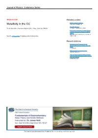 Metallicity in the GC Roberta M