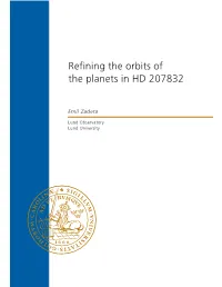 Refining the Orbits of the Planets in HD 207832