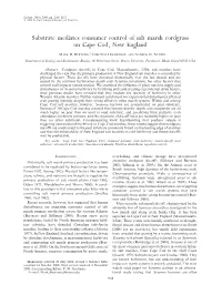 Substrate Mediates Consumer Control of Salt Marsh Cordgrass on Cape Cod, New England