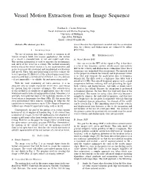 Vessel Motion Extraction from an Image Sequence